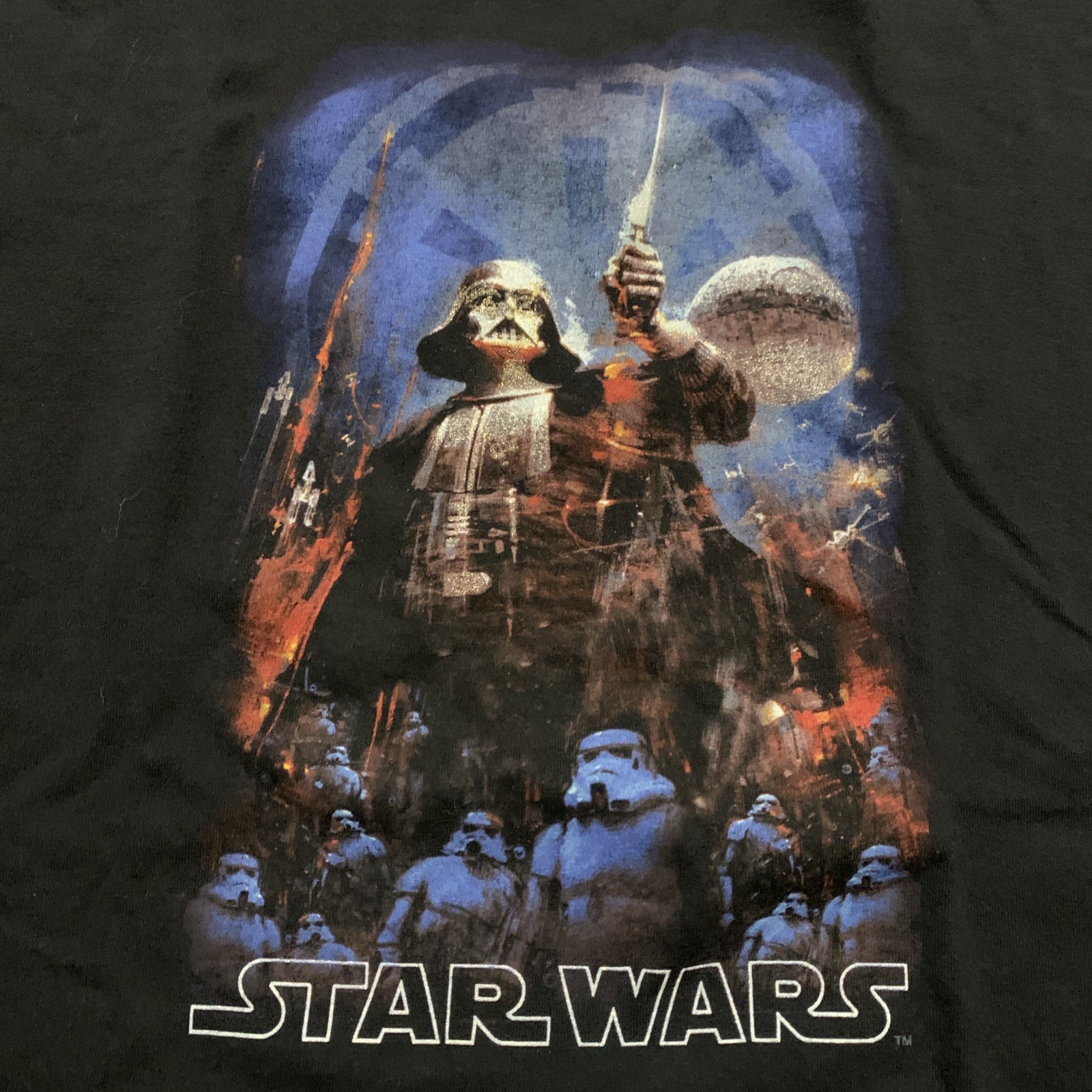 Stars Wars Shirt Mens Extra Large Black Darth Vader Storm Troopers Movie Outdoor