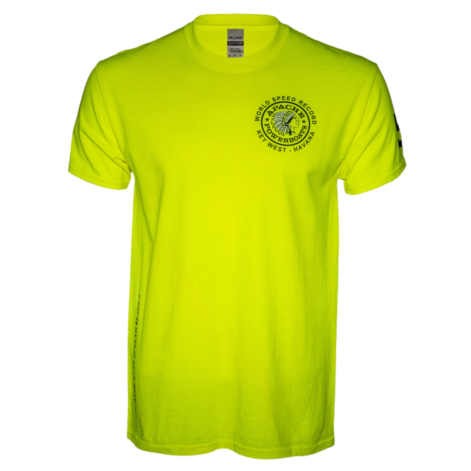 Official World Speed Record Apache Star Tee | Cotton/Performance | Safety Green