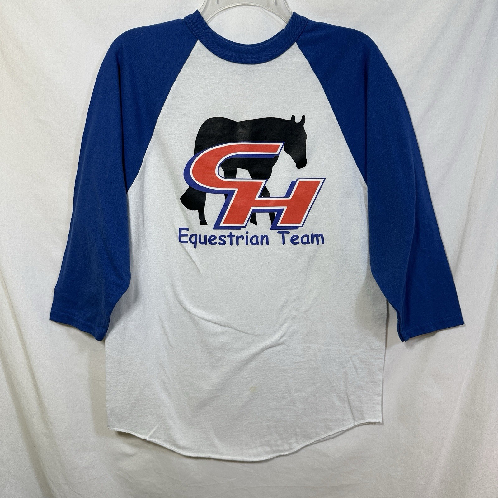 Vintage Augusta Sportswear Medium 3/4 Sleeve Baseball Shirt CH Equestrian Team M
