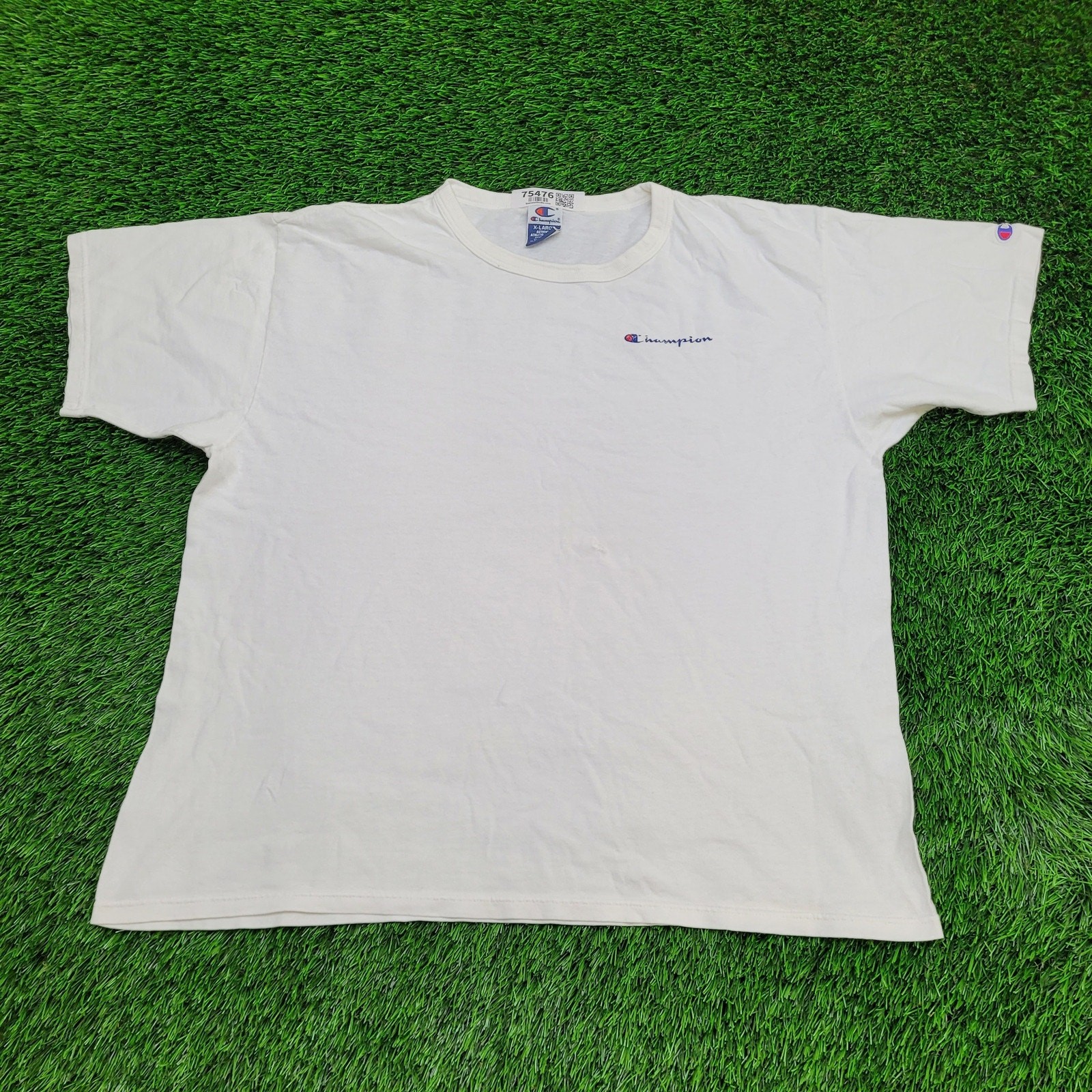 Vintage Champion Script Shirt XL 25×27 Baggy Y2K