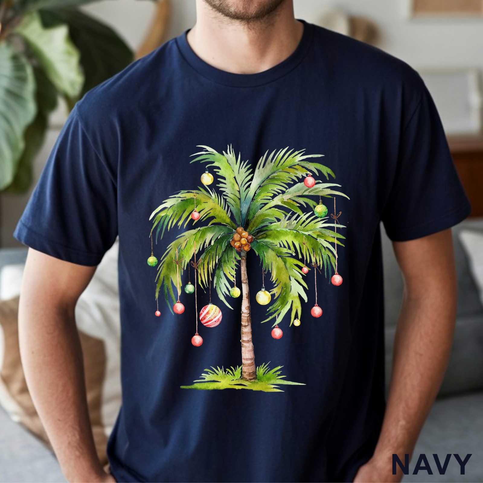 Christmas Palm Tree Shirt, Christmas Tree Tee, Tropical Palm Christmas, 203733