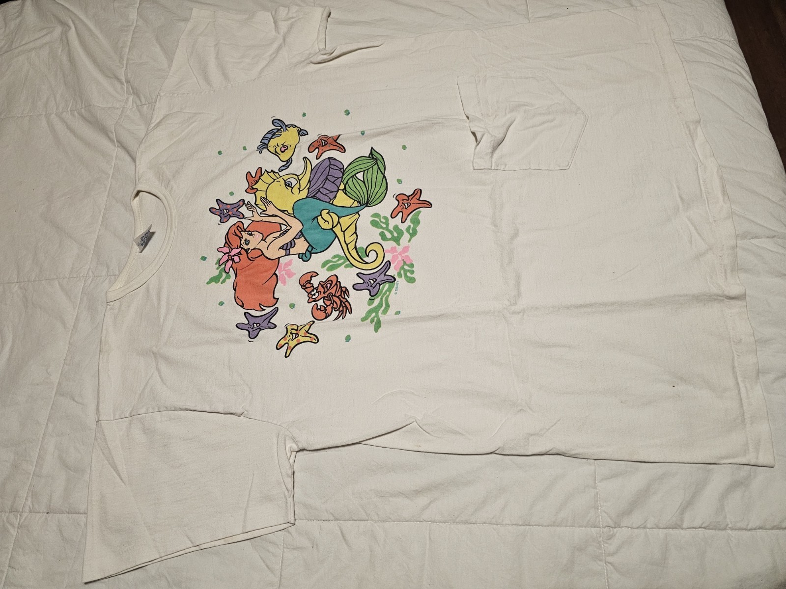 The Little Mermaid One Size 90s Disney Single Stitch USA T-Shirt Pajama