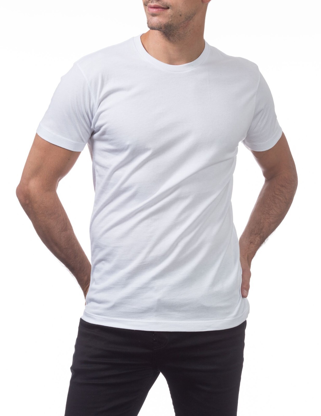PRO CLUB MENS LIGHTWEIGHT T SHIRTS 5 X-Large BLK WHITE