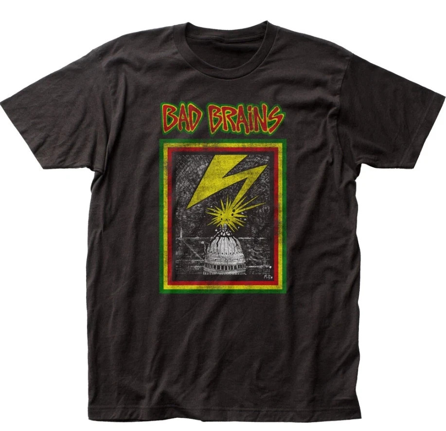 Bad Brains Distressed Capitol T-Shirt – Men’s Punk Rock Music Classic S-5XL