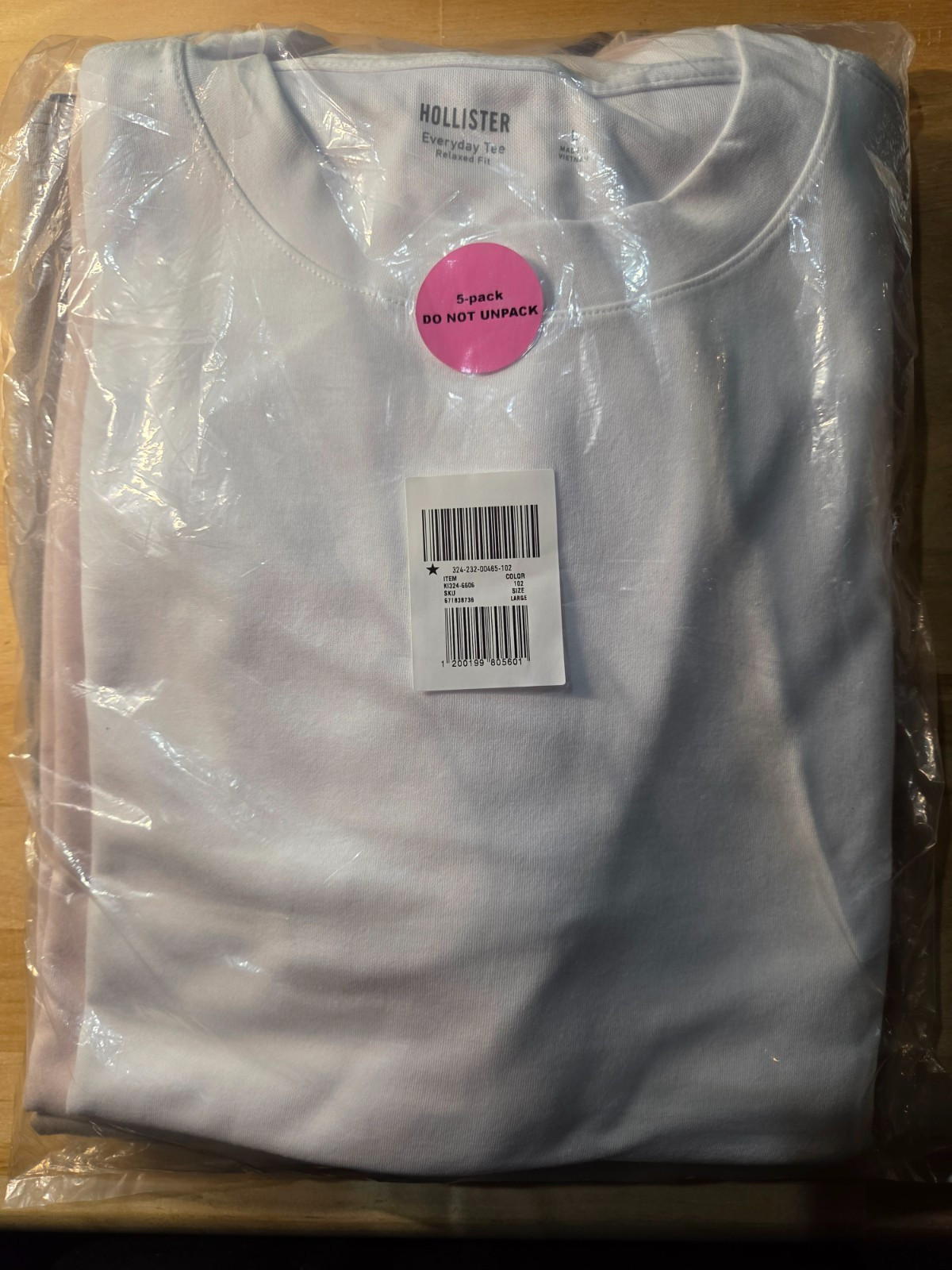 Hollister Everyday Tee T-SHIRT 5-PACK Relax Fit Size XL, L, M, S New