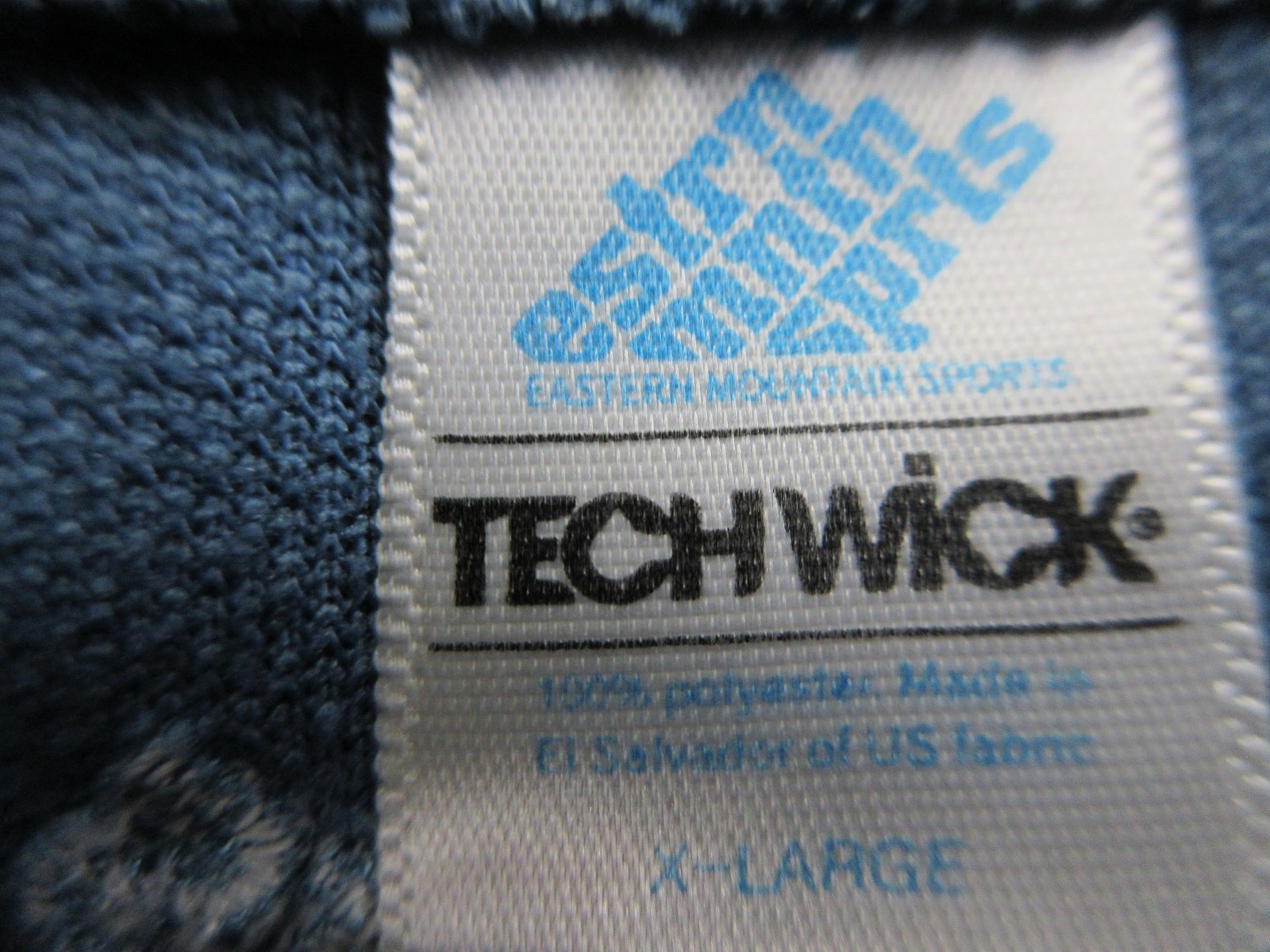 Eastern Mountain Sports Pullover Mens XL Blue Techwick Quarter Zip Hiking Shirt