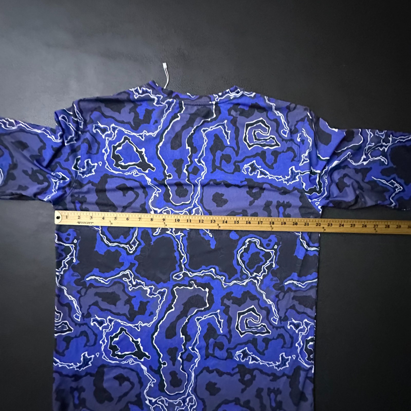 Live Hooked Shirt Mens Large Blue Georgia PD K9 Performance Fishing Boating AOP