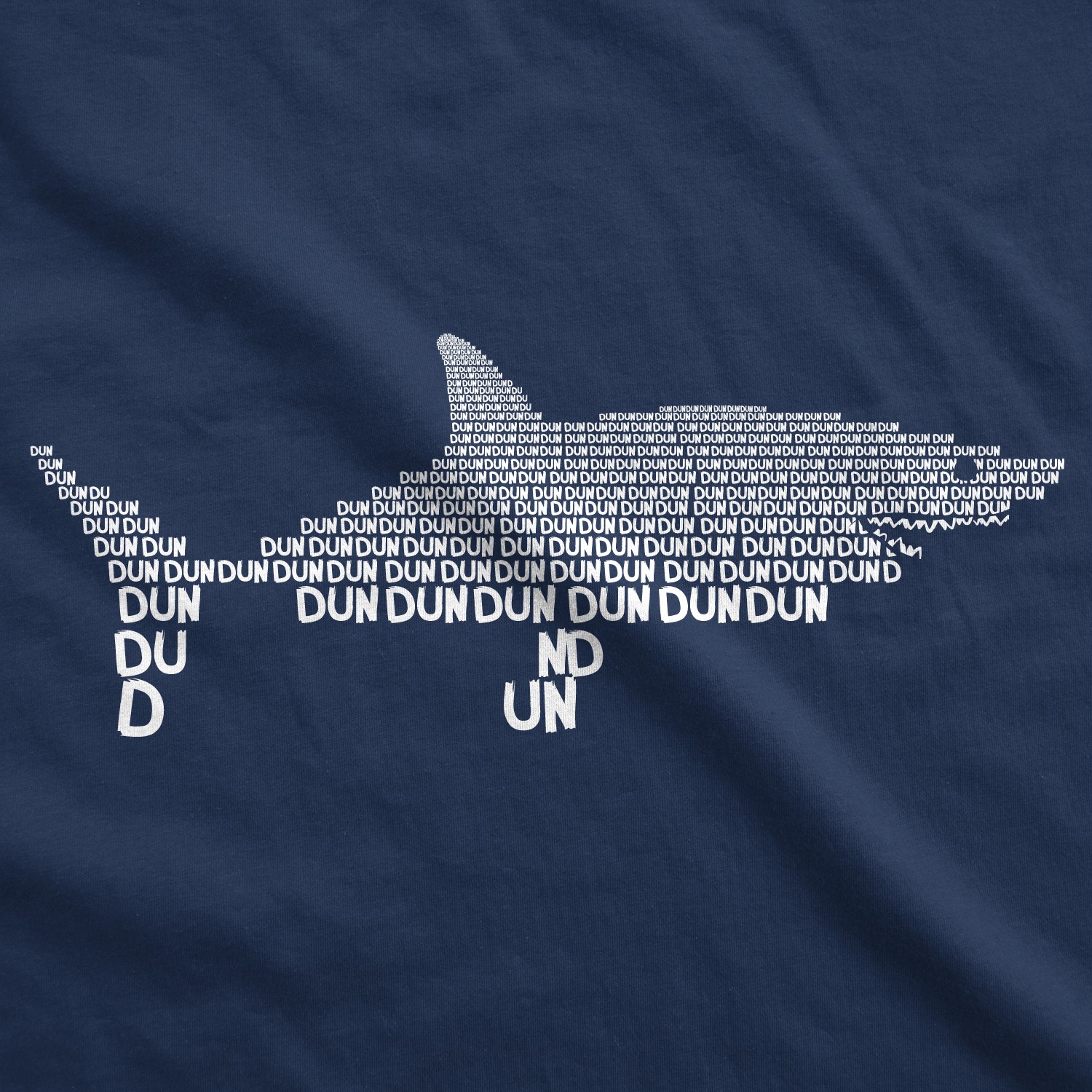 Mens Dun Dun Shark Theme T-Shirt Cool Graphic Great White Music Text Tee