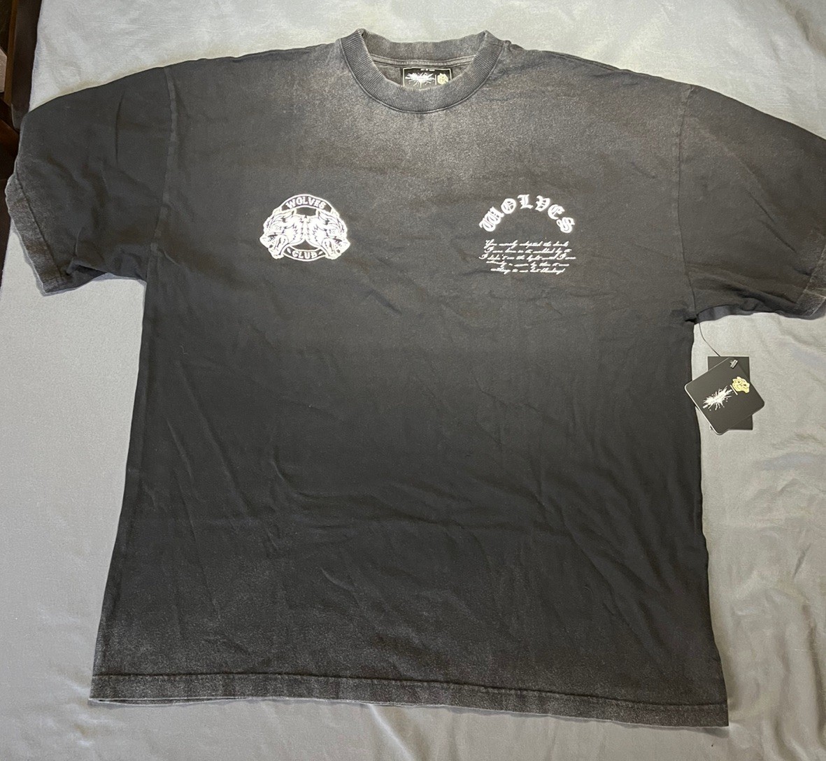 Darc Sport Dark Night Rises Born In It V2 Large Tee Vintage Black Bane/Wolf #217