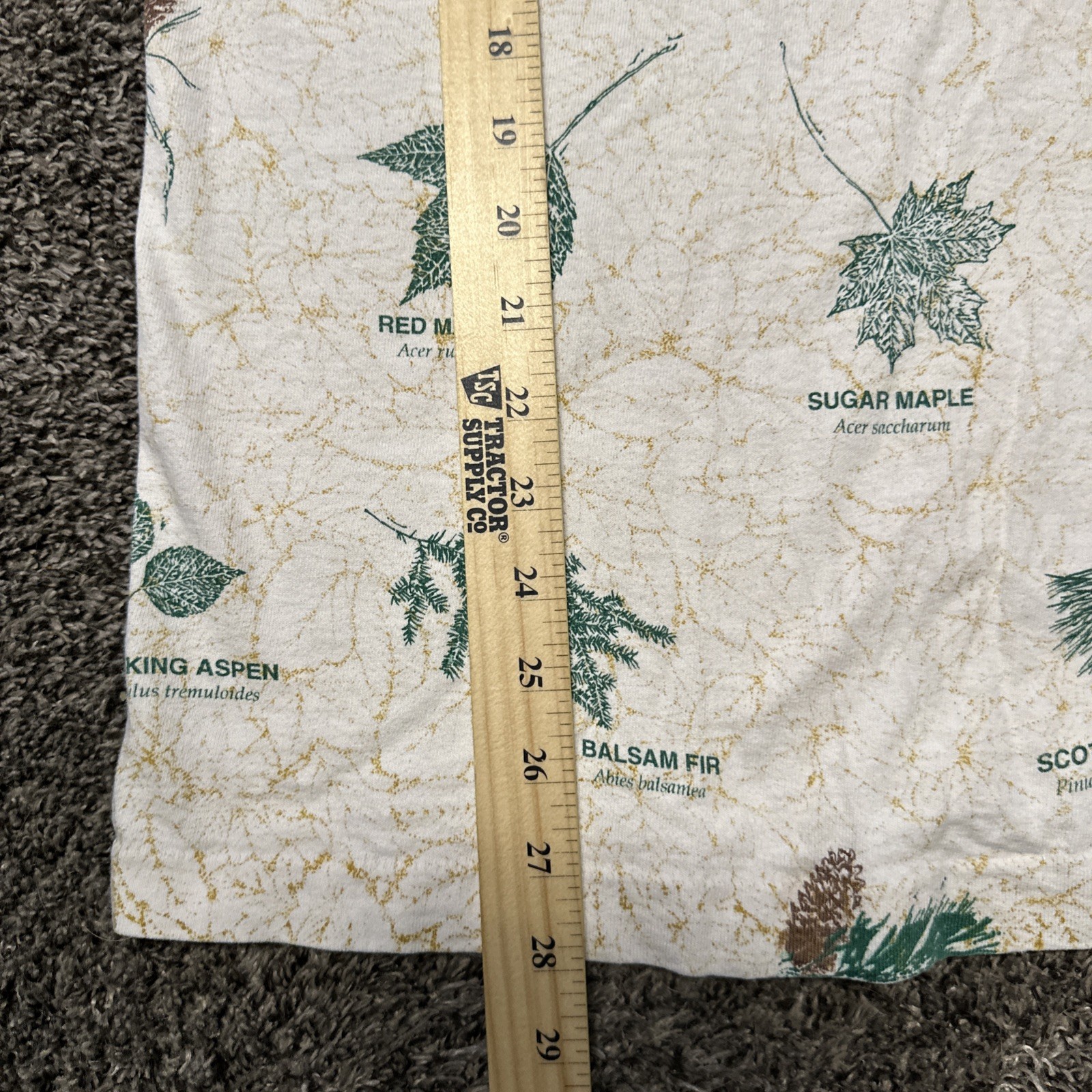 VTG Single Stitch Shirt Fruit Of The Loom Mens Medium White Botanical Plants AOP