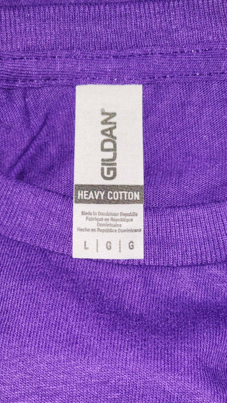 Gildan Adult Purple Pre-Shrunk Heavy Cotton Crew Neck T-Shirt Size L