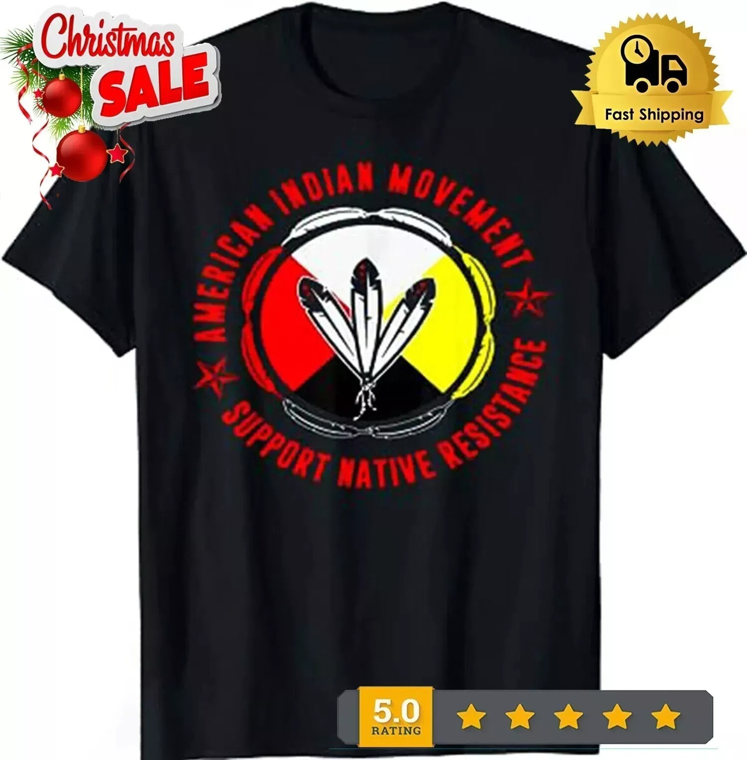 2025/American Indian Movement Support Native Resistance T-Shirt