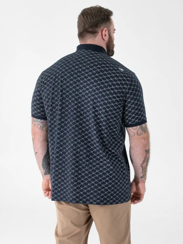 D555 Duke Big Mens Printed Polo Shirt Jacquard Trims 2XL-5XL 6XL 7XL 8XL 611903