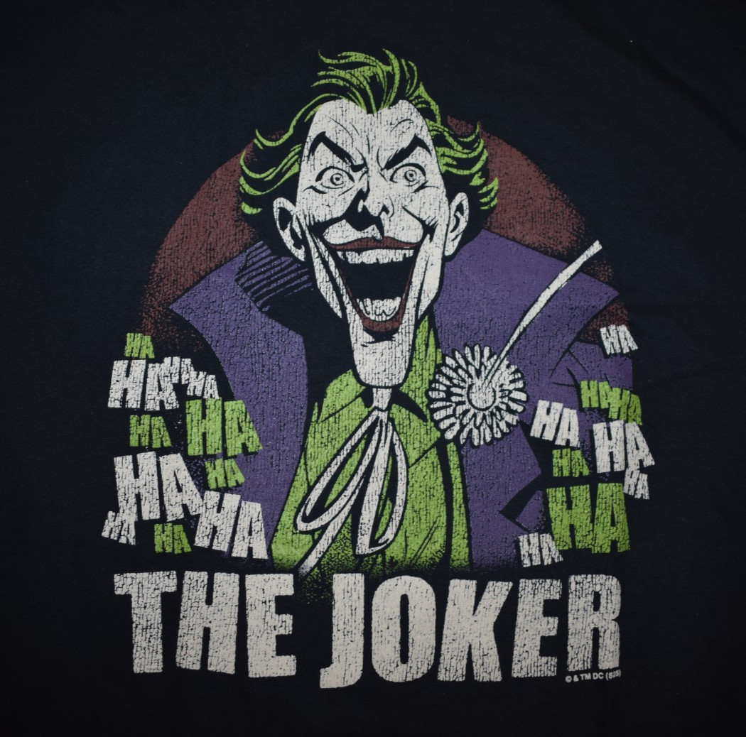 Batman Mens Joker Ha Ha Distressed Print Comics Black Shirt New S-2XL