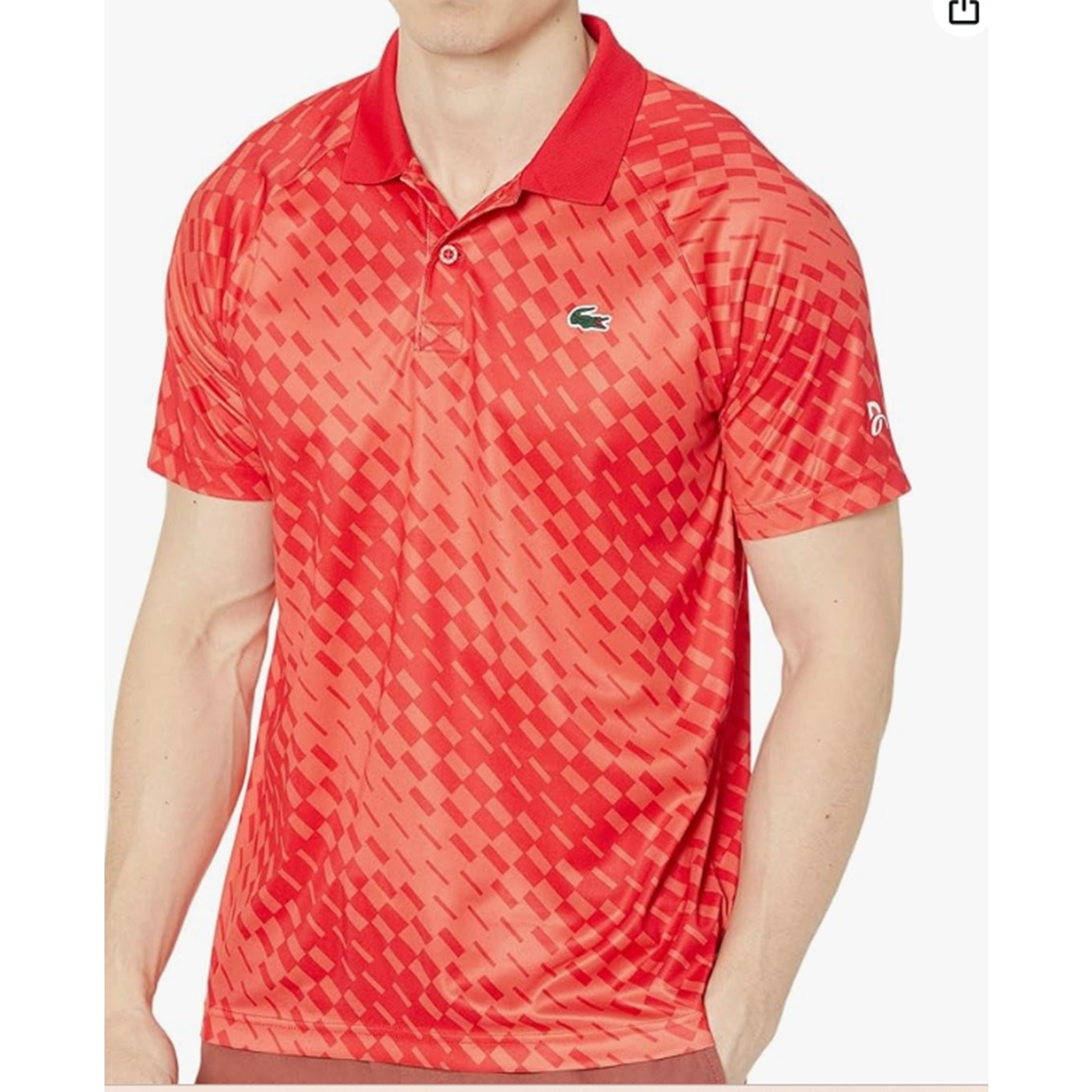 Lacoste Mens Short Sleeve Novak Djokovic Sport Ultra Dry Polo Shirt Orange XL