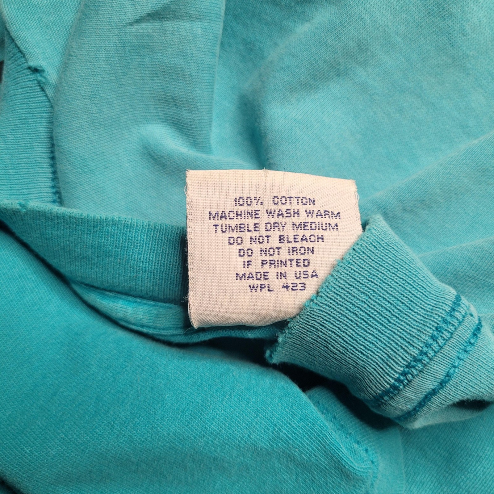 Vintage Levi’s T-Shirt Large Blue Teal Single Stitch Take A Number 501 1993 USA