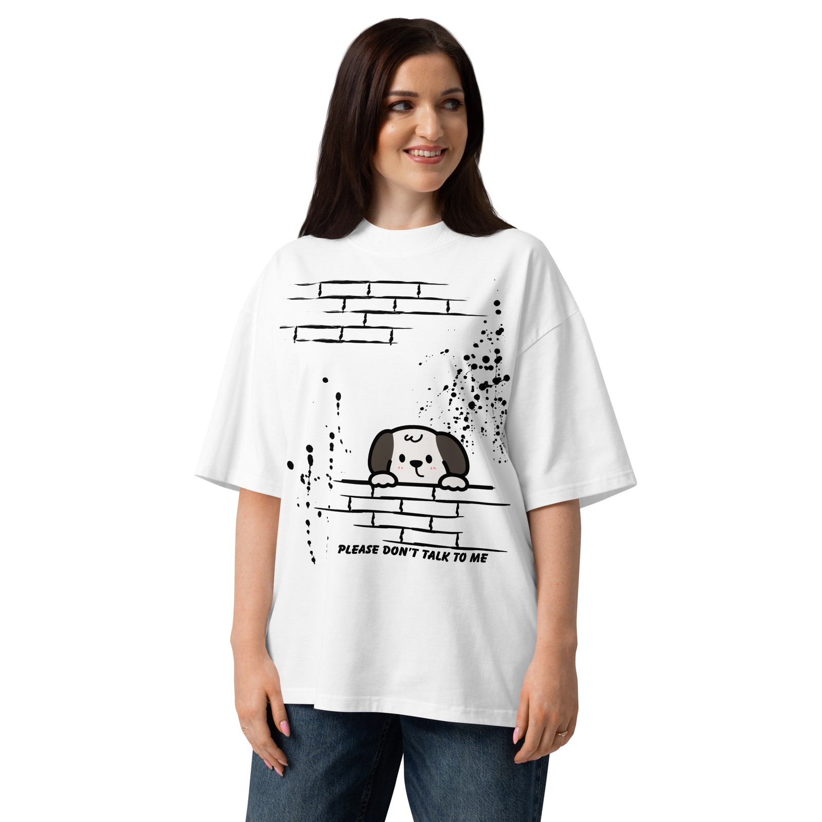 Unisex organic oversized high neck t-shirt