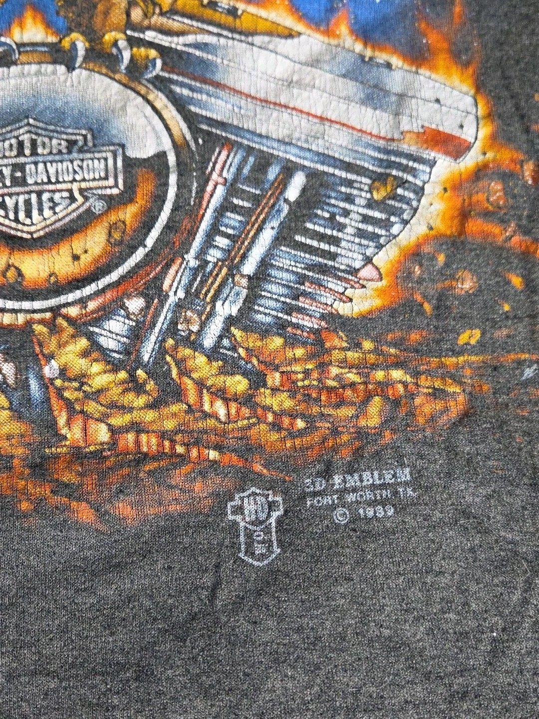 VTG Y2K T-Shirt Lot OF 12 Harley Davidson 3D Emblem Lightning Thunder Mens L-2XL