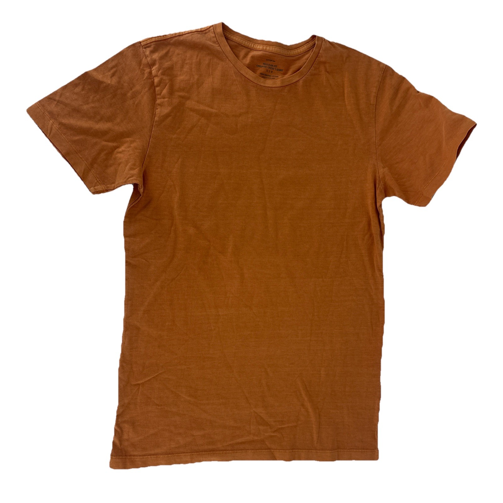 Cotton:On Men’s Organic Regular Fit Crew T-Shirt 100% Cotton Orange Size S NEW
