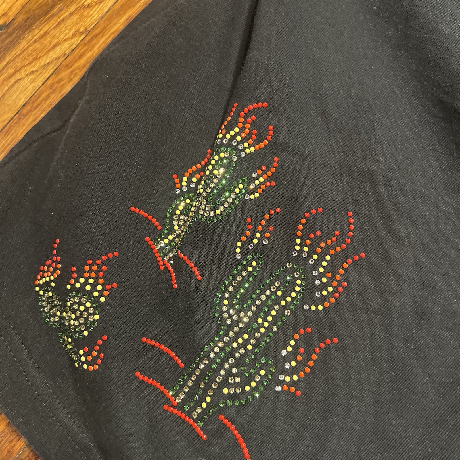 Air Jordan Flight Graphic Travis Scott Cactus Jack Beaded T-Shirt Size XL Black