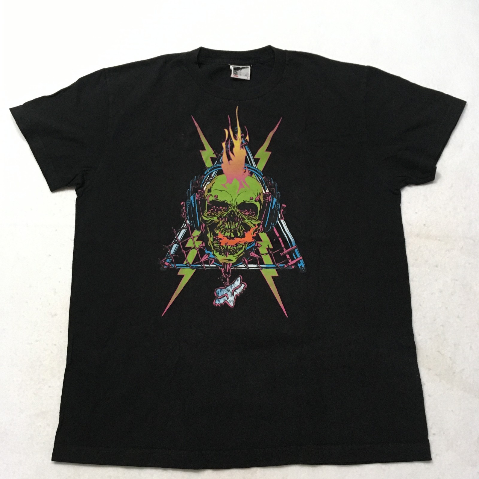 Fox Racing Active Tech Hard Rock Graphic T Shirt Men’s Large Black