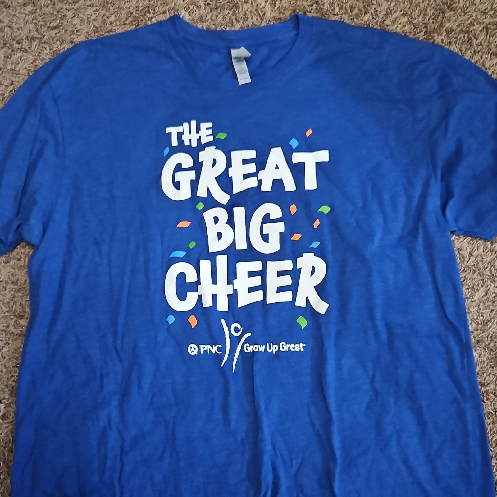 PNC Blue Graphic T-Shirt L Short Sleeve Crew Neck The Great Big Cheer