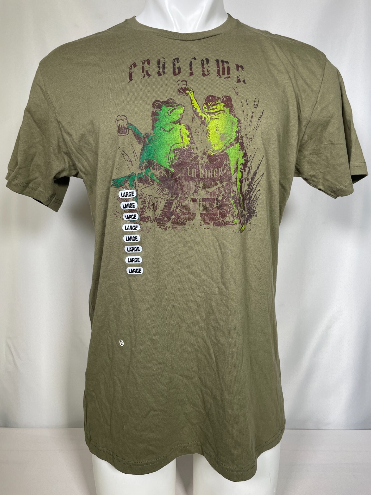 Frogtown Los Angeles River Military Green Drab Olive T-Shirt Men’s LARGE NWT
