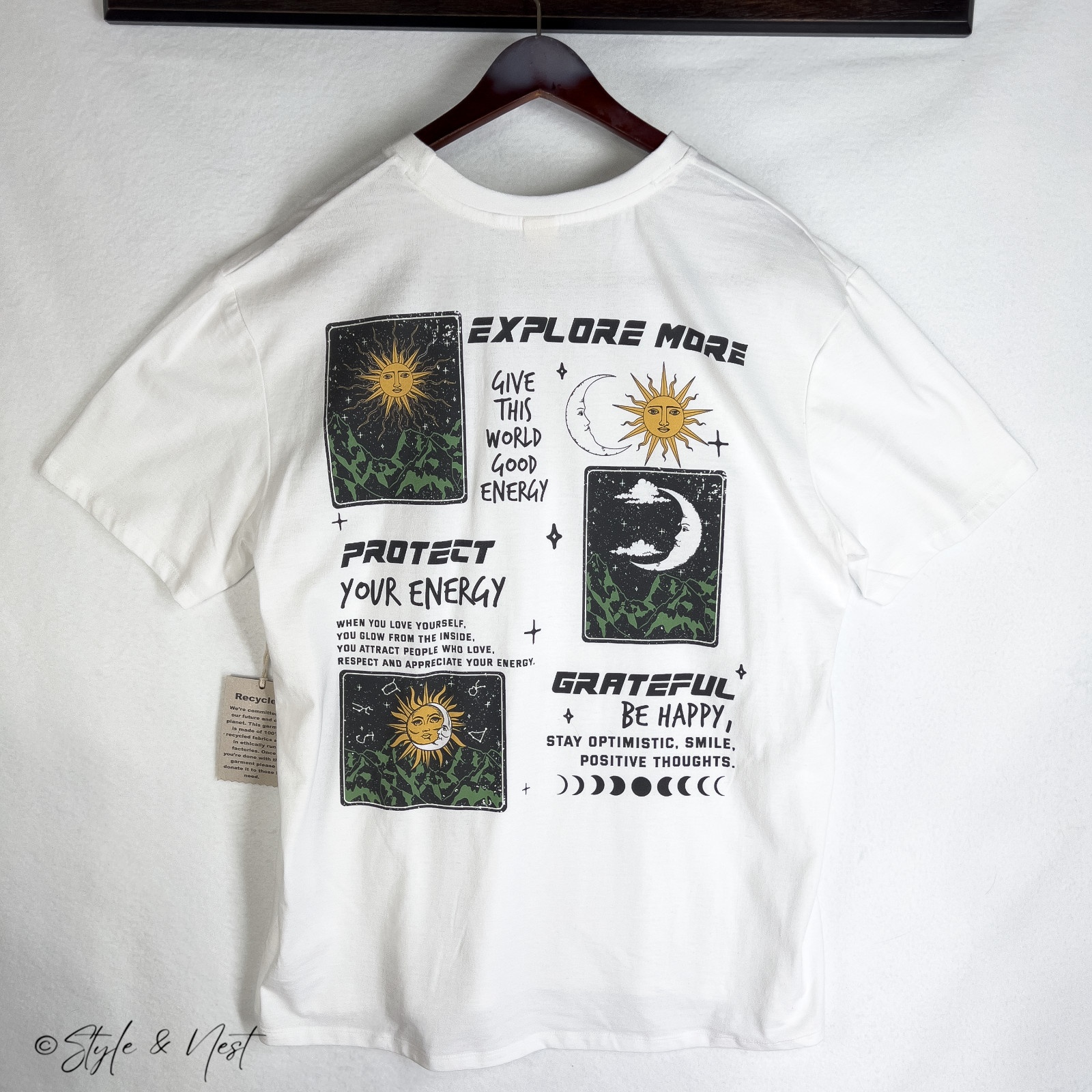 Recycled Threads Celestial Tarot Tee XL Y2K Hippie Grunge