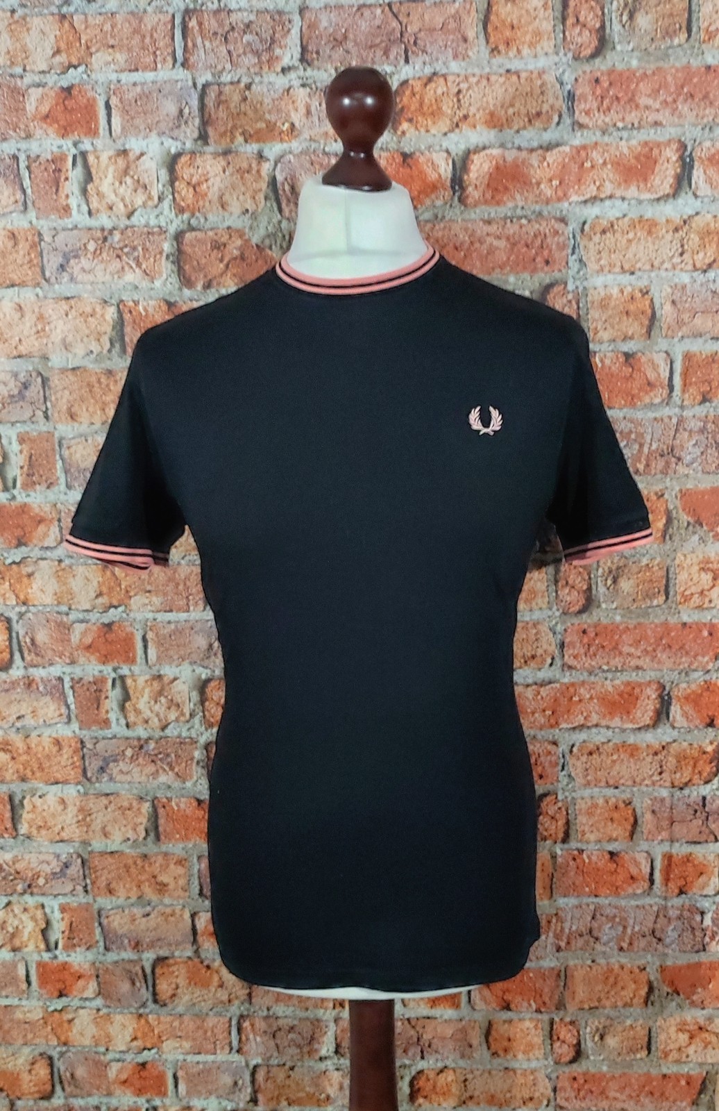 Fred Perry Twin Tipped Ringer T-shirt – M – Black – Mod Casuals 60s