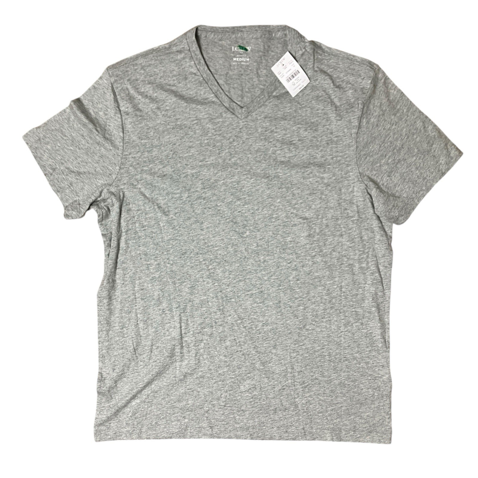 J Crew T-Shirt Mens M Gray Heather V-Neck Basic Washed Jersey Casual Minimalist