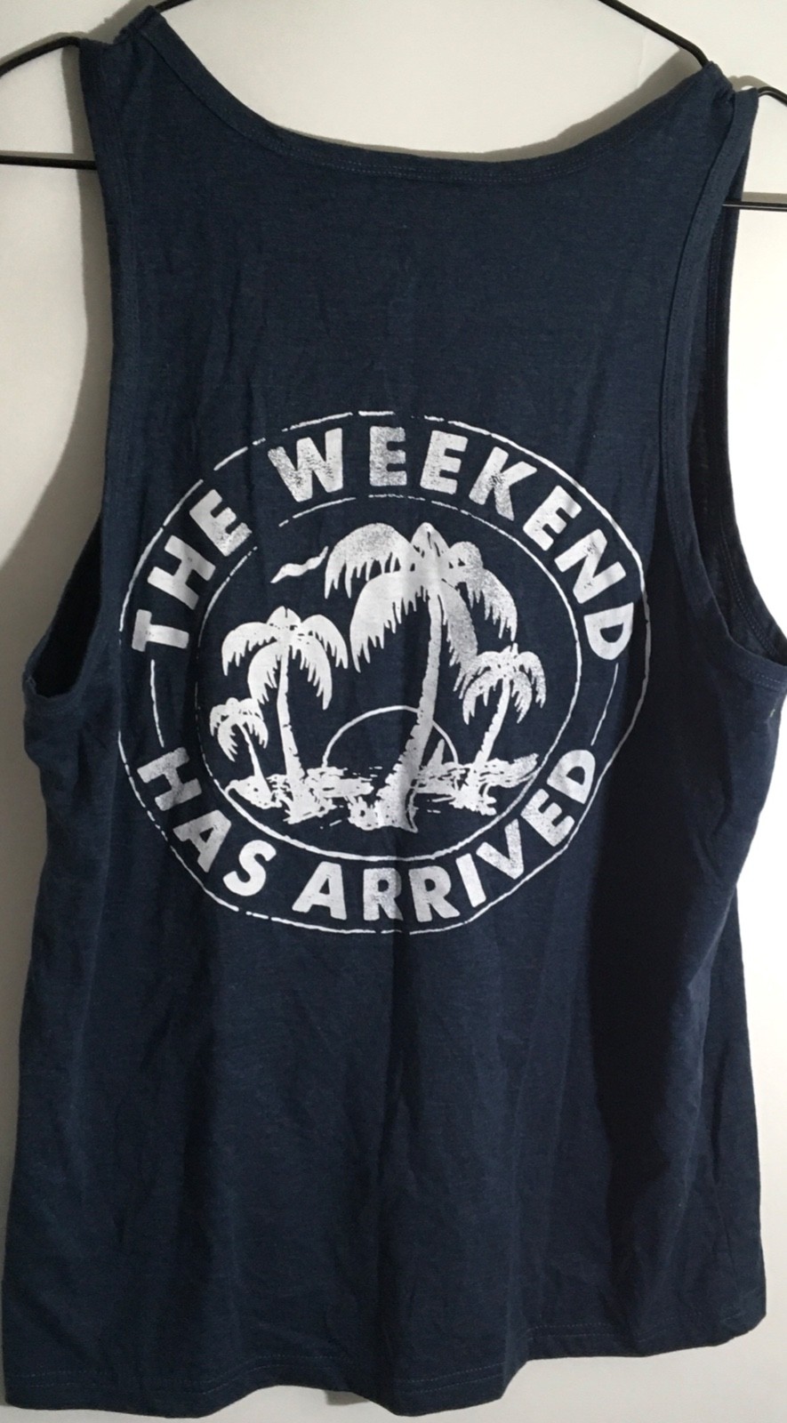 Chubbies The Relaxer Men’s Size Small Navy Blue Palm Graphic Sleeveless Tank Top