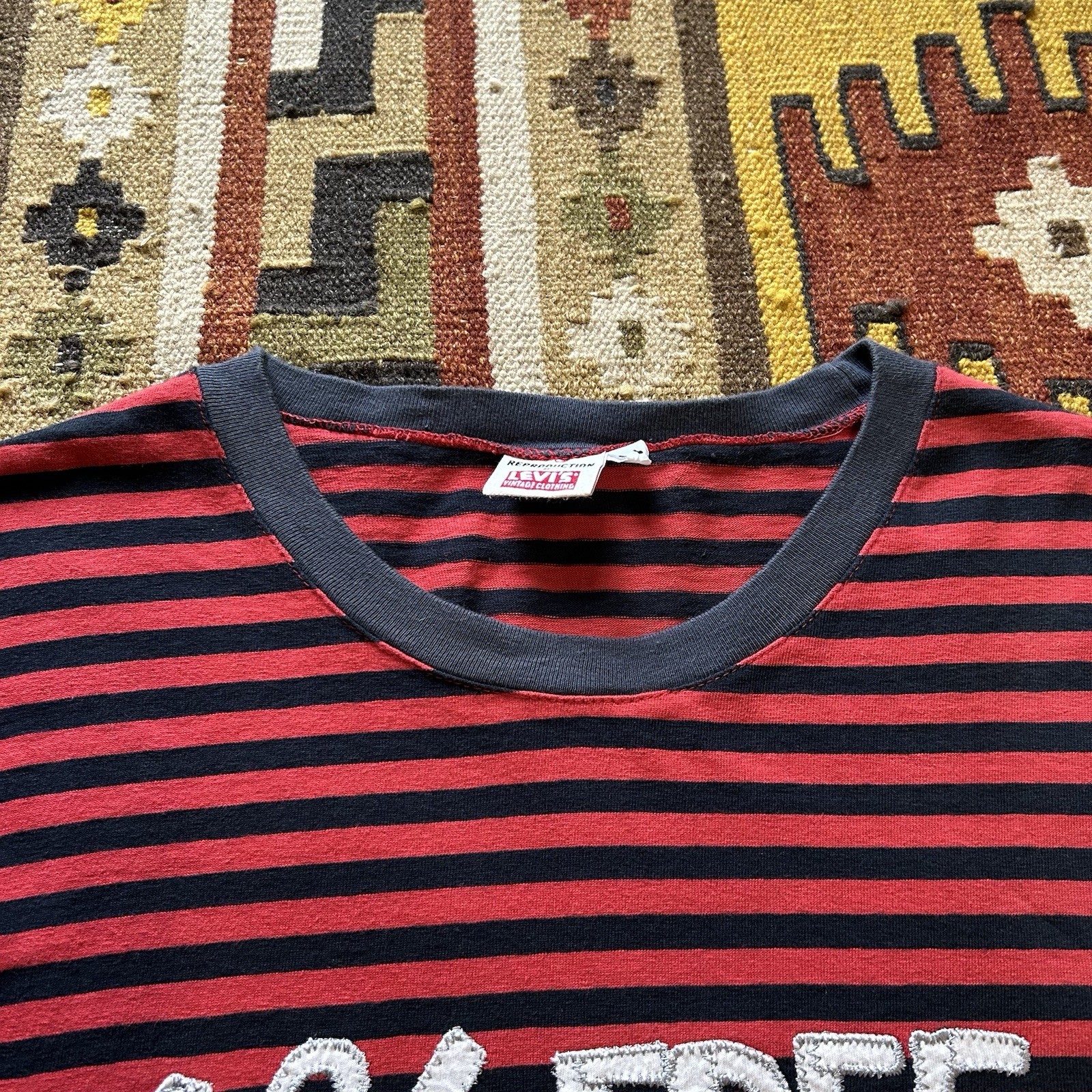 LVC Levi’s Vintage Clothing 1966 1% Free Long Sleeve Striped Tee Sz L