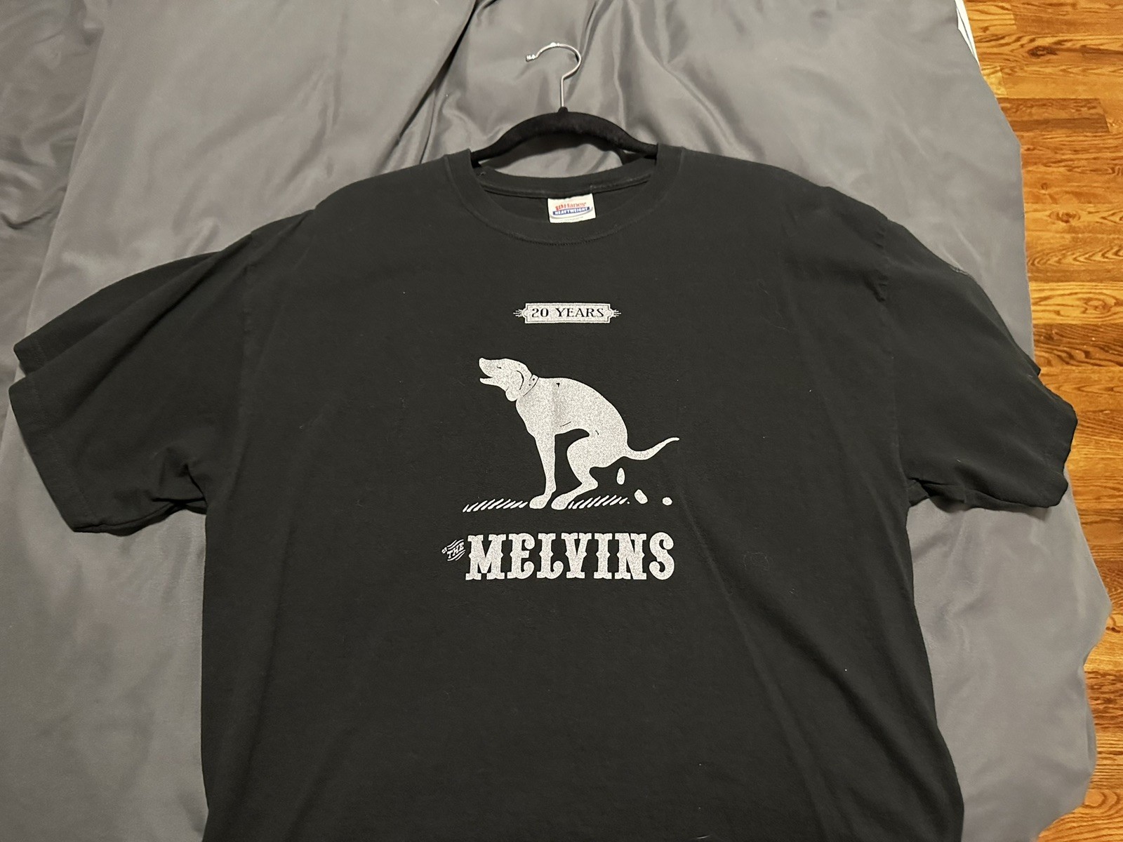 Vintage Melvins 20 year Anniversary Shirt Dog Pooping Black Tee Large