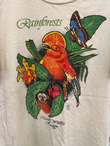 Vintage 1988 National Wildlife Federation Rainforests T-Shirt Nature Graphic Tee