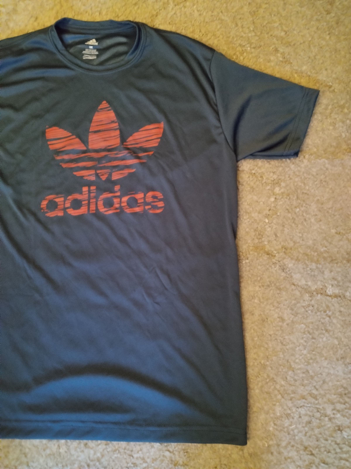 Adidas T-Shirt Men’s Large Gray Trefoil Classic Logo Short Sleeve