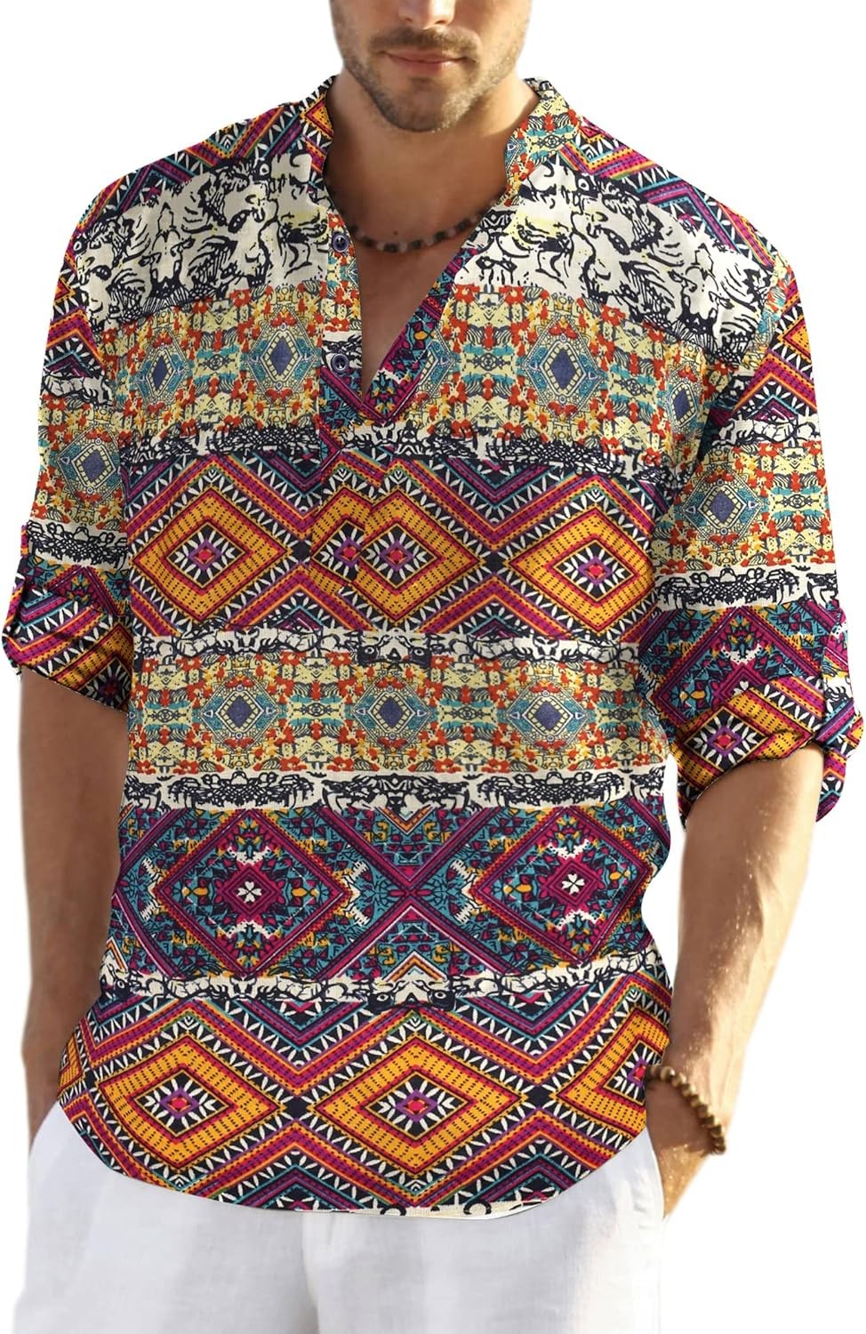 Men’s Shirt Long Sleeve Size XX-Large Relaxed Fit Summer Cotton,Linen COOFANDY