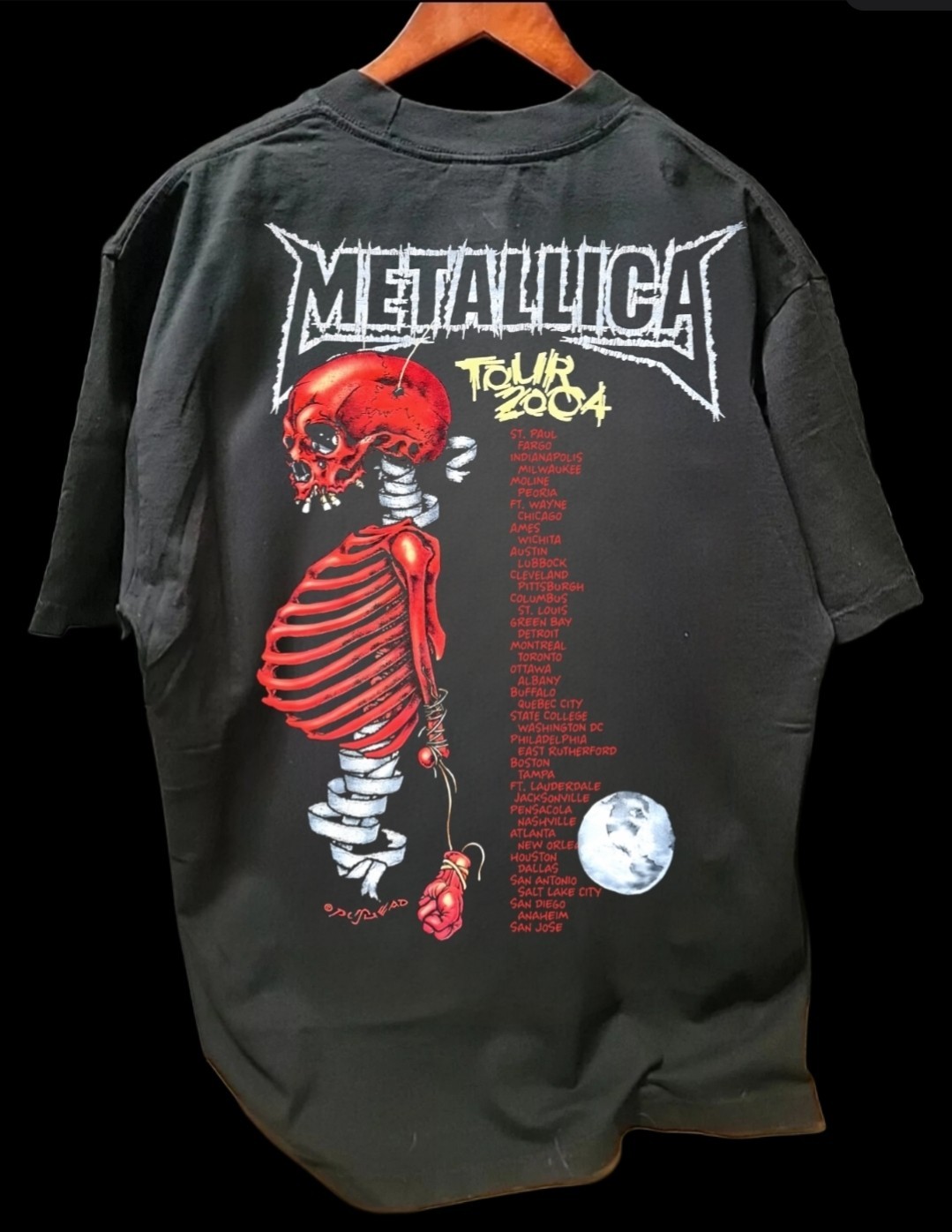 METALLICA 2004 Tour SHAKA HEAVYWEIGHT GARMET DYED T SHIRT