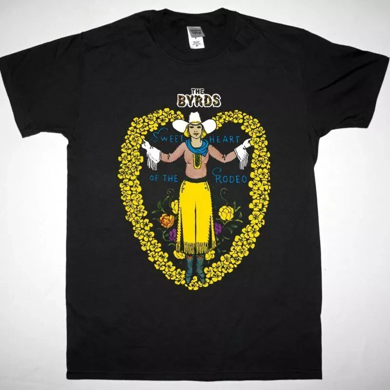 THE BYRDS SWEETHEART OF THE RODEO 1968 NEW BLACK T SHIRT