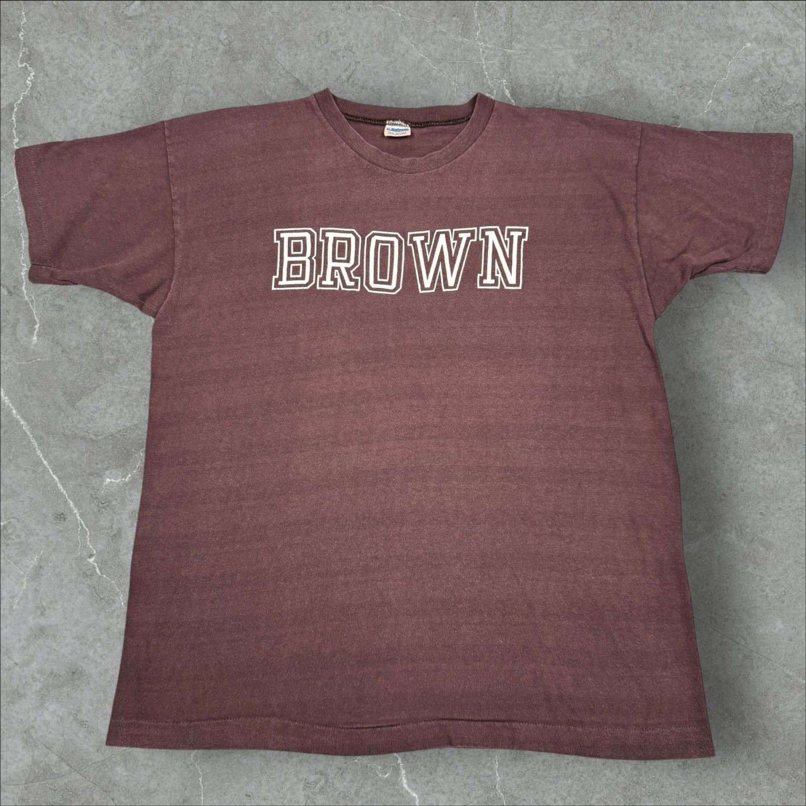 Rare True Vintage 70’s Champion Brown University College PE Striped T-Shirt – XL