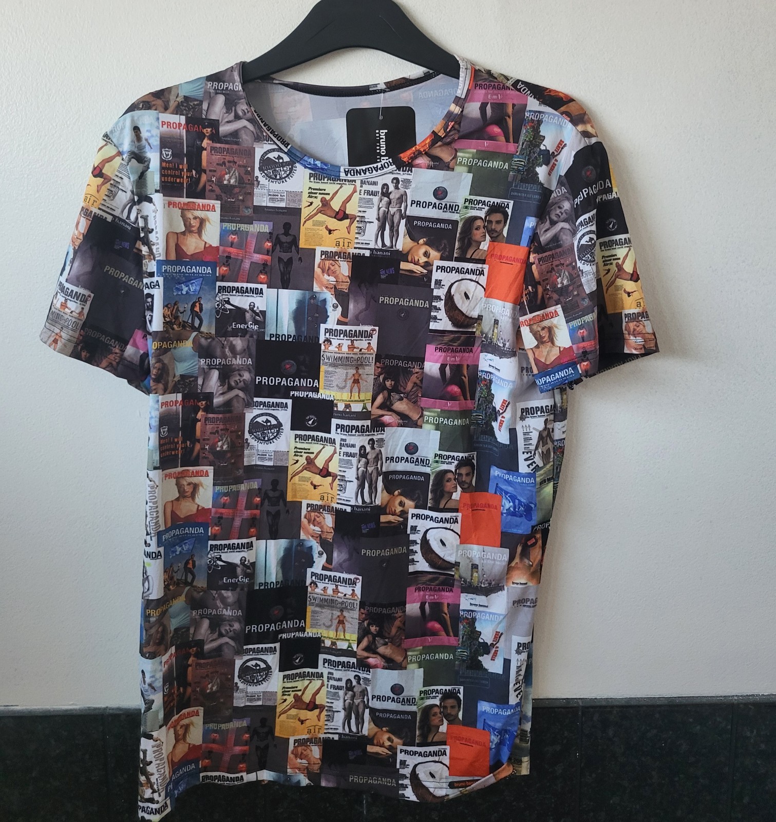 Bruno Banani Tshirt – Size Medium – ‘Publicity’ – Properganda 20 Print – BNWT