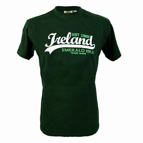 Bottle Green Ireland Emerald Isle Round Neck T-Shirt by Traditional Craft