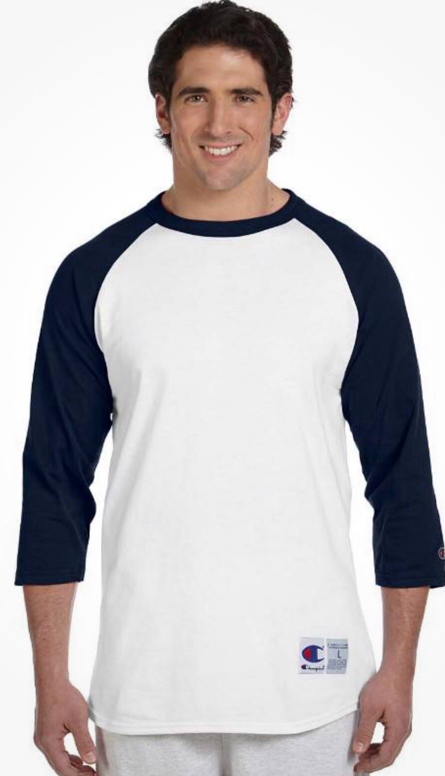 Champion 5.2 oz. Tagless Raglan Long Sleeves Baseball T-Shirt T1397