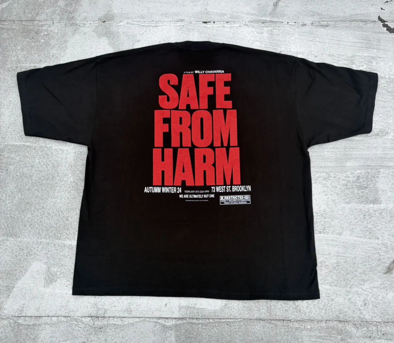 Willy Chavarria x Pro Club Oversized T Shirt Black L Runway STAFF ONLY Exclusive