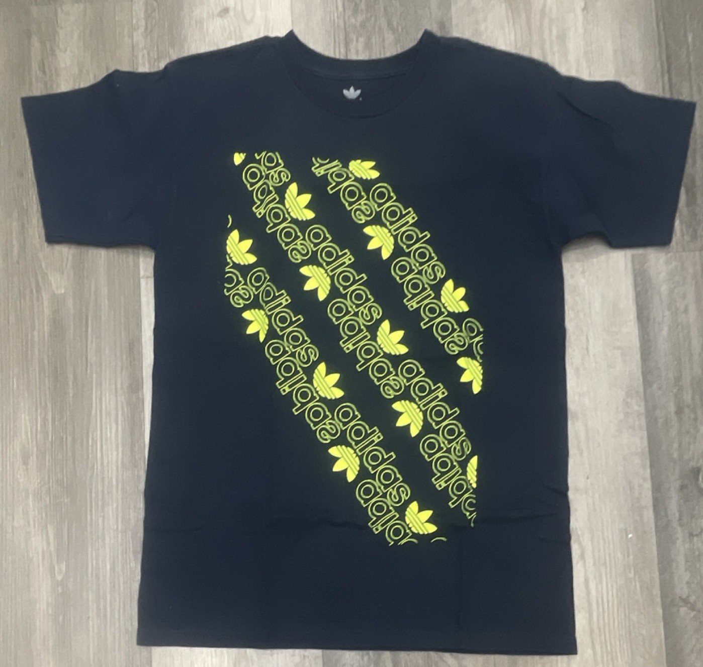 adidas Originals Black/Yellow Logo Graphic Jersey Cotton T-Shirt Men’s S
