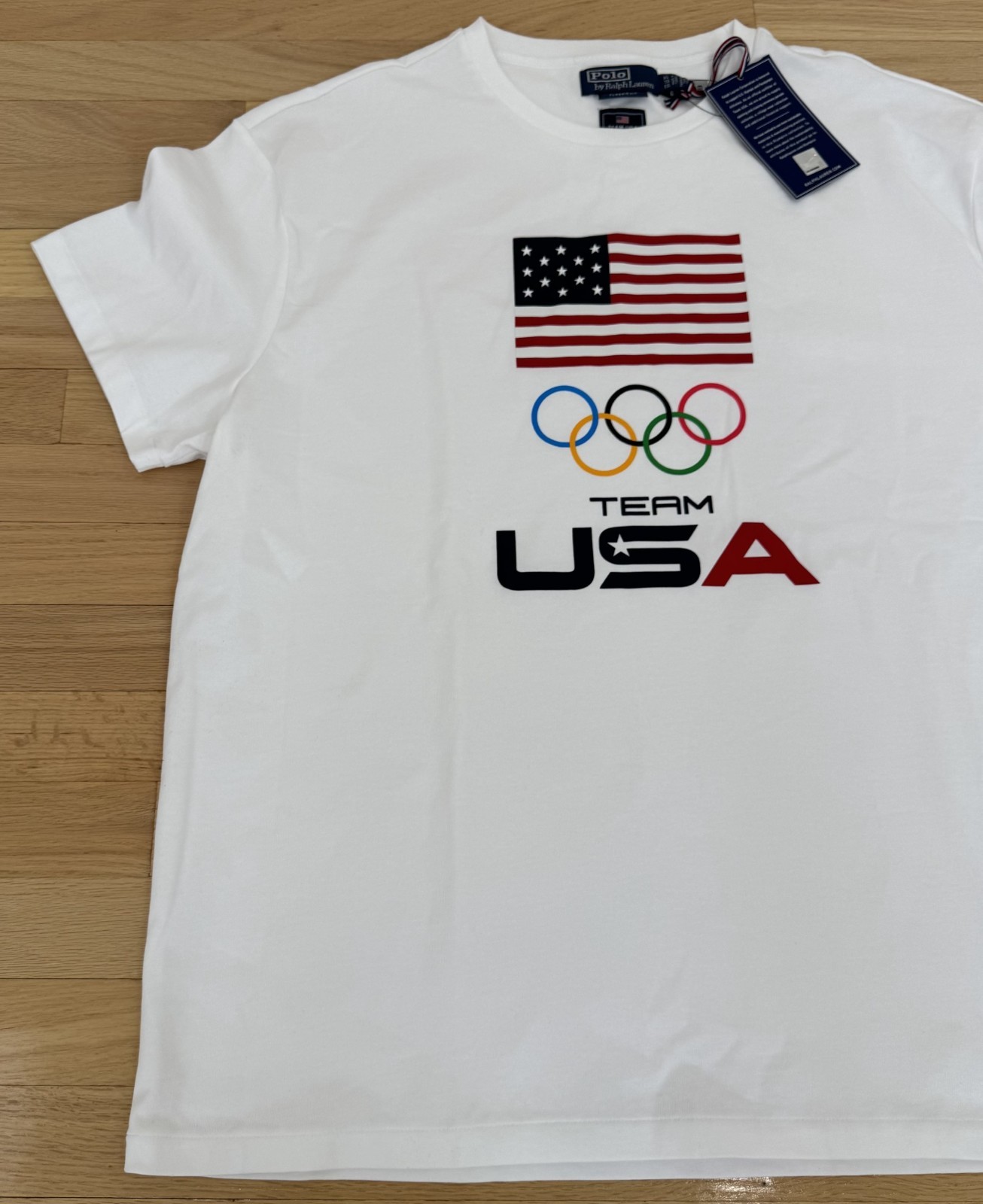 Polo Ralph Lauren Men’s Olympic Graphic Team USA Flag Print T-Shirt White S-XL