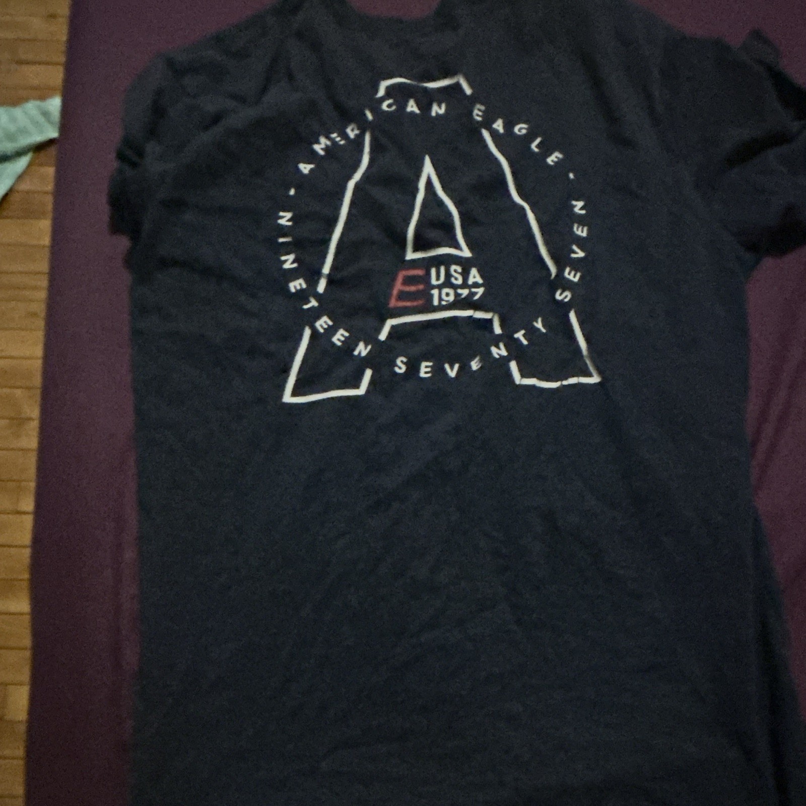 American Eagle Men’s Navy USA Graphic Logo Short Sleeve T-Shirt Size M