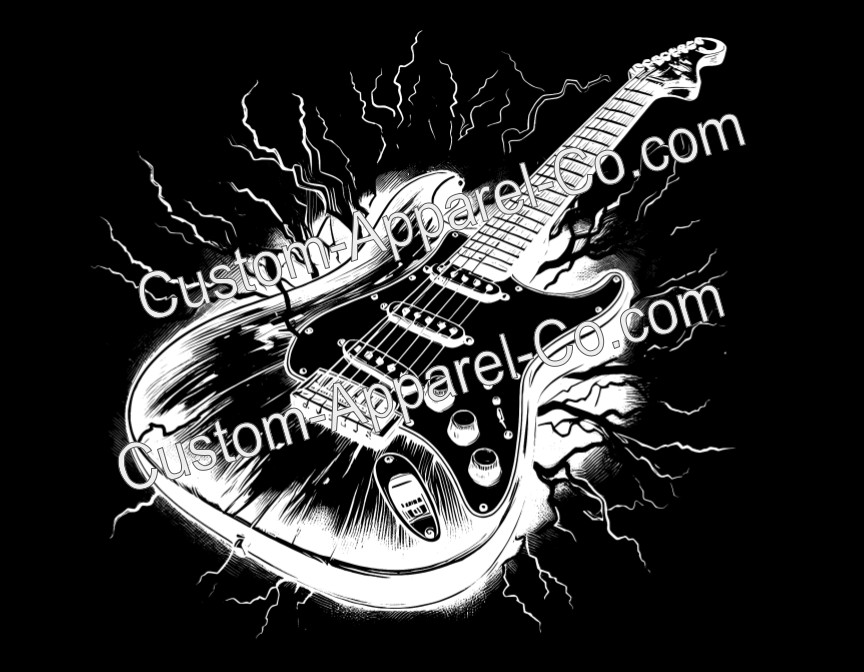 Lightning Guitar Tee – Choose Your Size & Color!