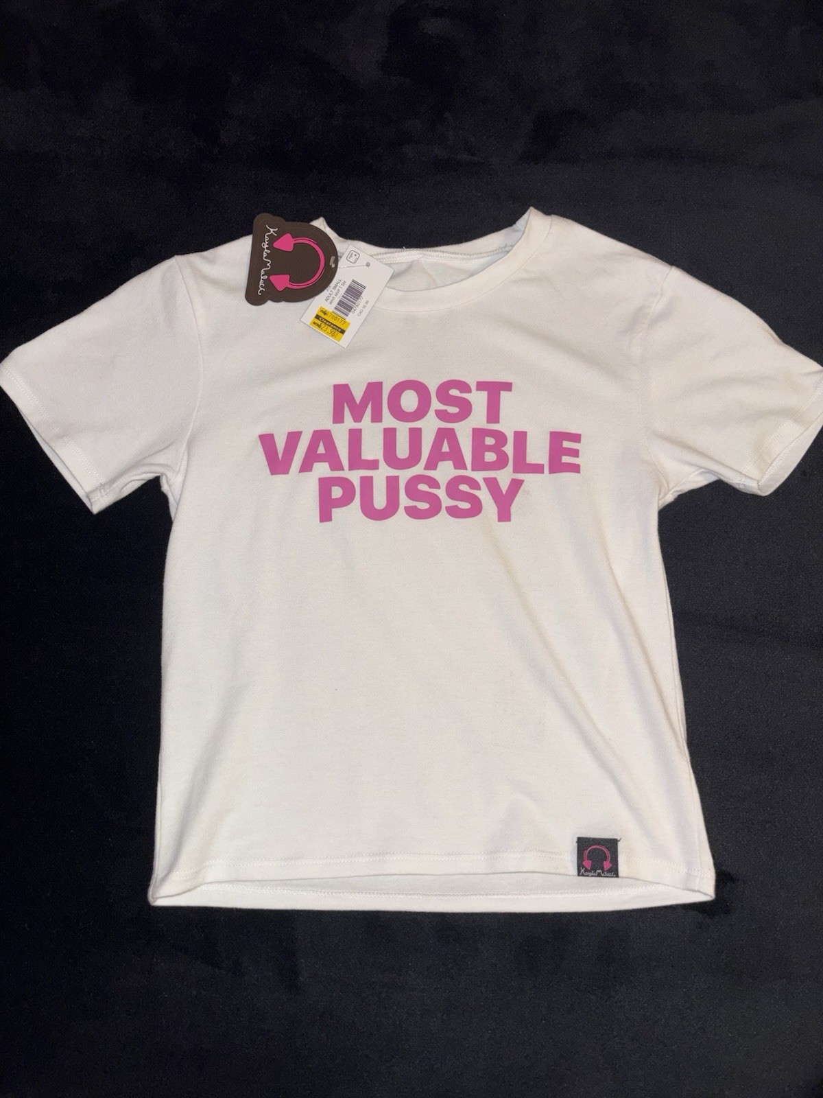 Y2K most valuable kitty cropped tight shirt. (S)