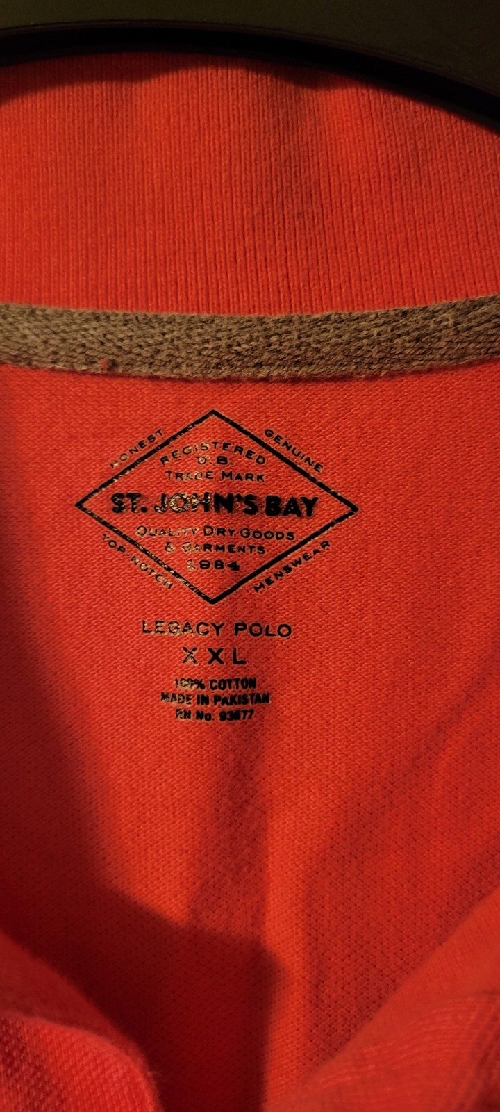 St Johns Bay XXL 2XL Mens Polo Shirt Short Sleeve Easy Care Pockets Pink Salmon