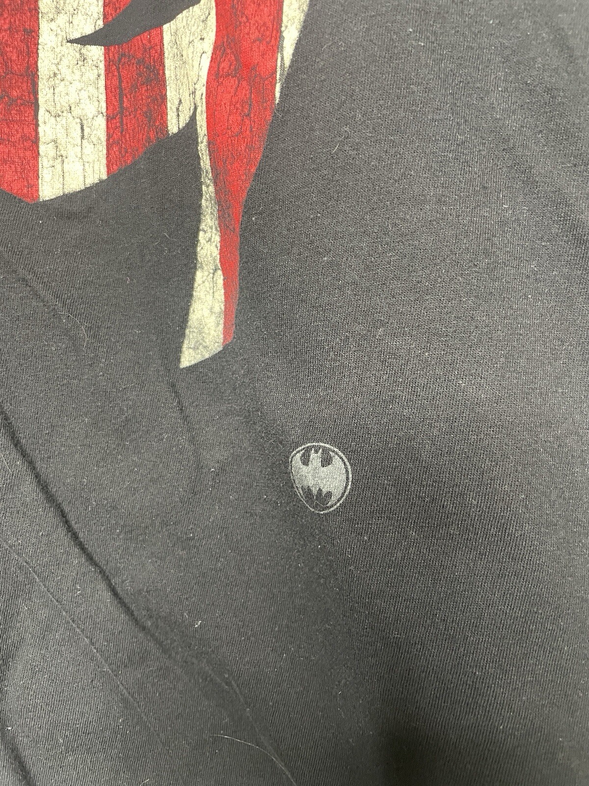 DC Comics BATMAN Patriotic Face Graphic T Shirt Tee Xl Flag Black Pre-Loved